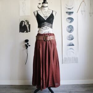 LATE 90's - Y2K BOHO LINEN SKIRT